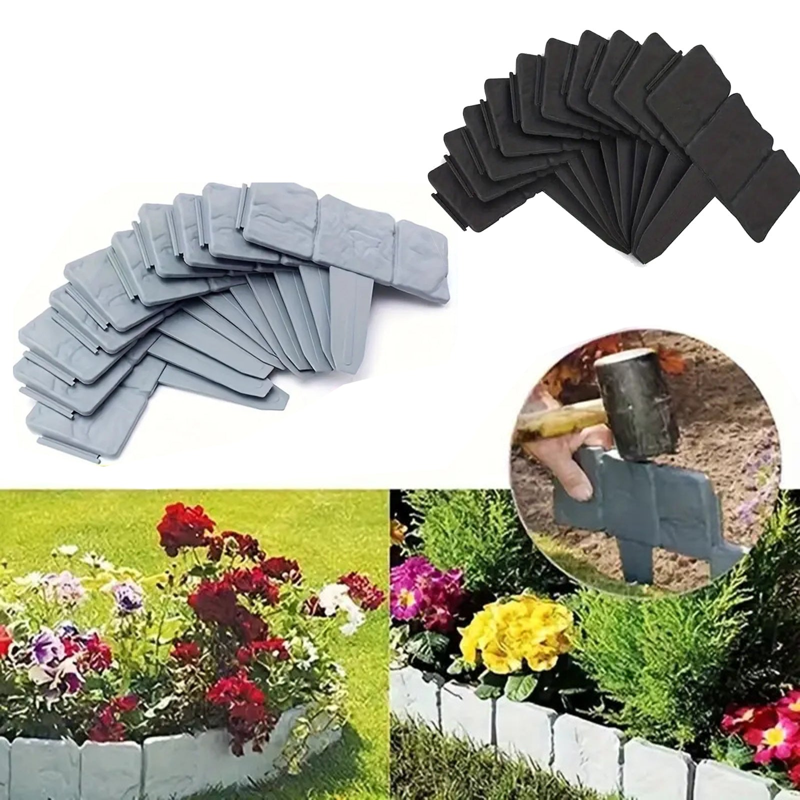 80pcs Plastic Garden Border Fence by Snagg A Border Fence