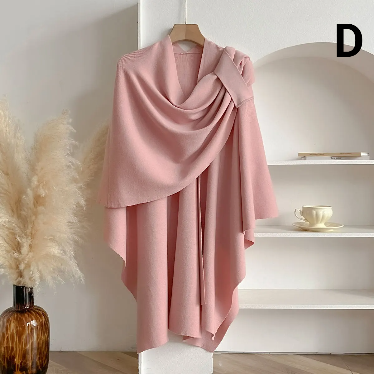 Women’s Double Sided Winter Poncho - D - Pink - Others In Fashion