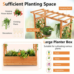 Large Wooden Raised Planter Box with Trellis by Snagg A Garden Bed