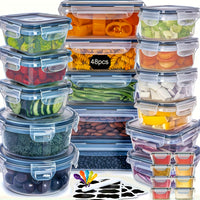 48pcs Airtight Food Storage Containers Set by Snagg A Container