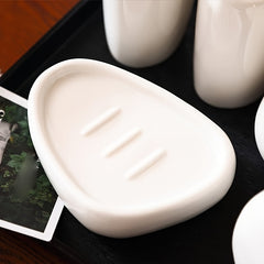 4 Piece White Ceramic Bathroom Set by Snagg A Bathroom Set