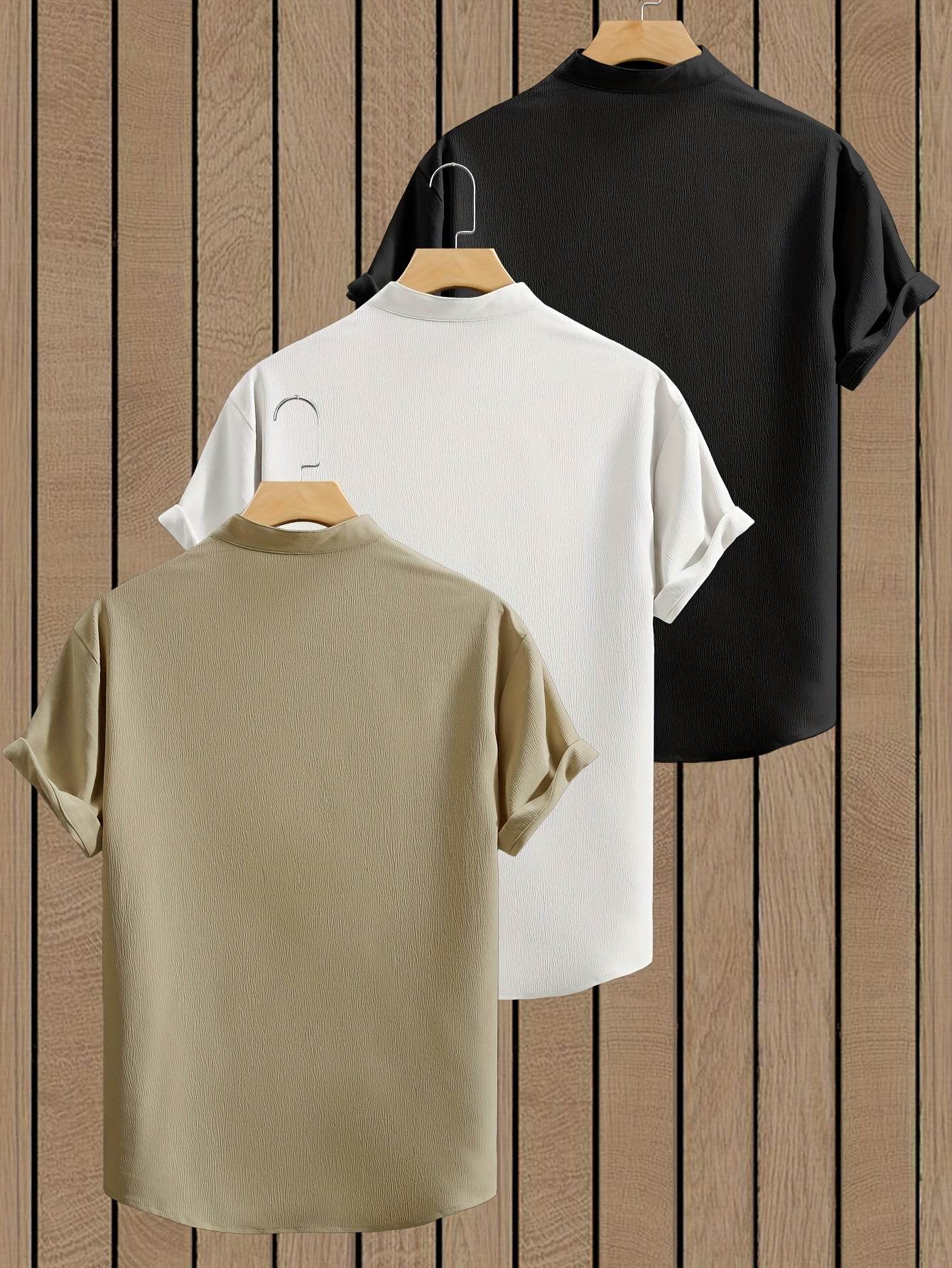 3-Pack Men’s Summer Short Sleeve Dress Shirts - SnaggIt