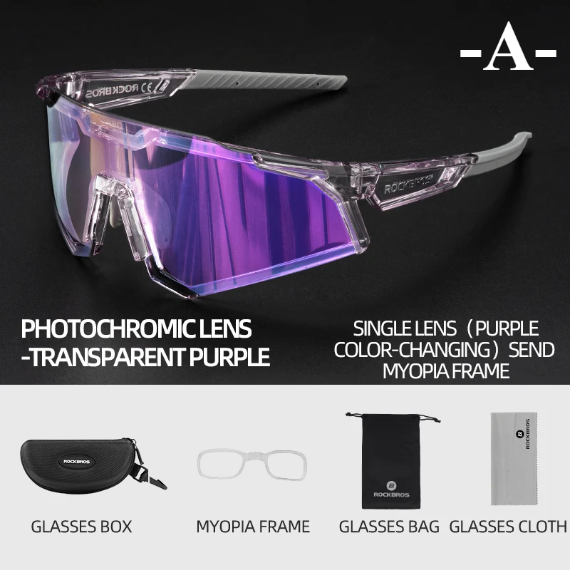 Polarized Photochromic Bike Glasses Outdoor UV400 Bicycle Eyewear Sunglasses