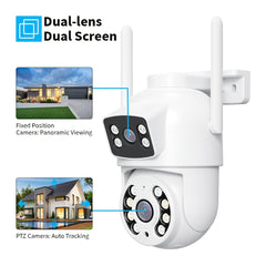 2 Pack 8MP Dual Lens WiFi Security Cameras – Auto Tracking with Human Detection by Snagg An Outdoor Camera