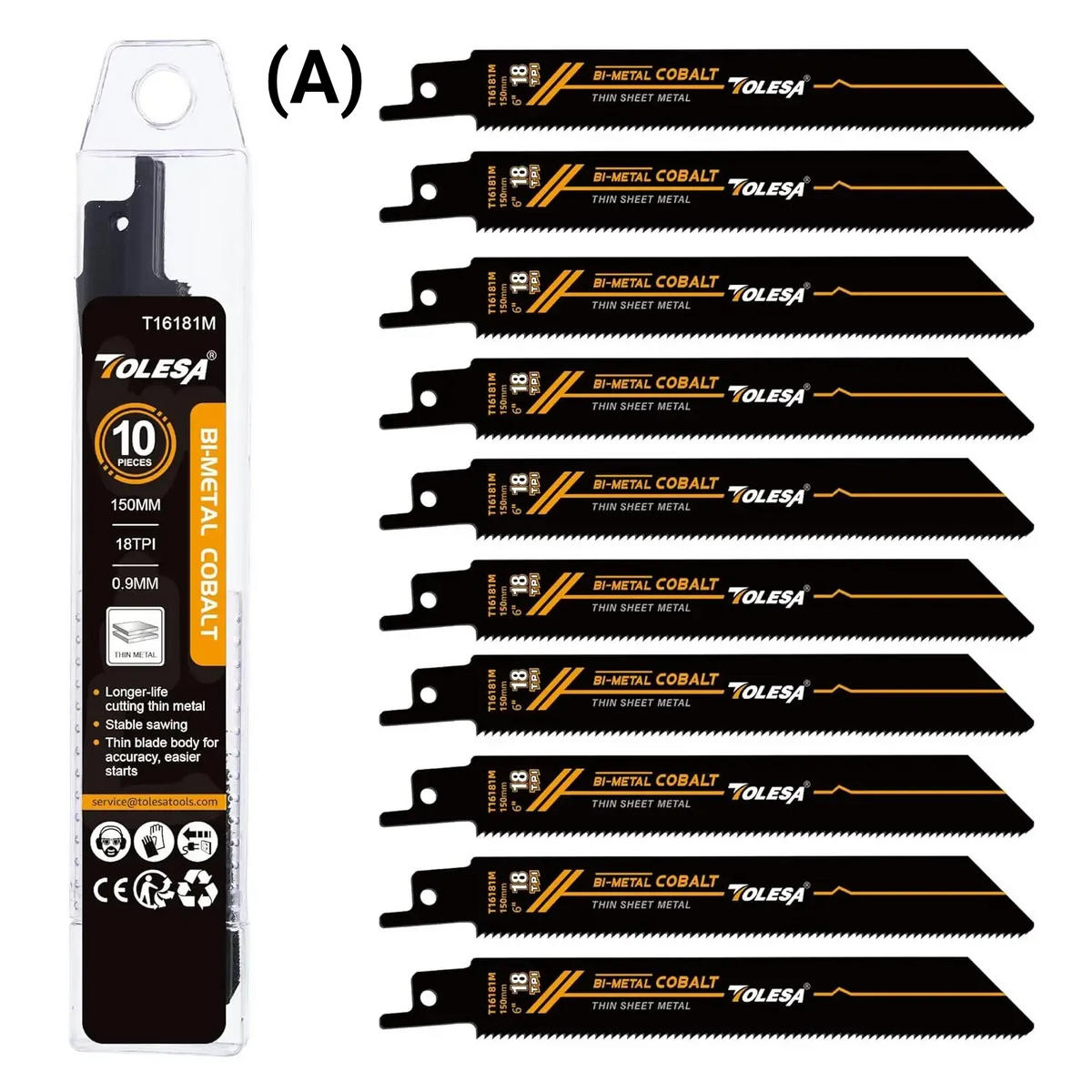 10PCS Bi-Metal Sawzall Blades – Metal Cutting 6" & 9" 18TPI with Cobalt