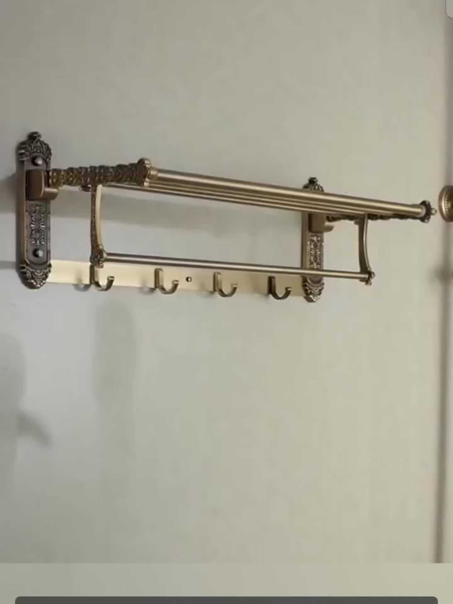 Vintage European-Style Wall-Mounted Towel Rack by Snagg A Rack