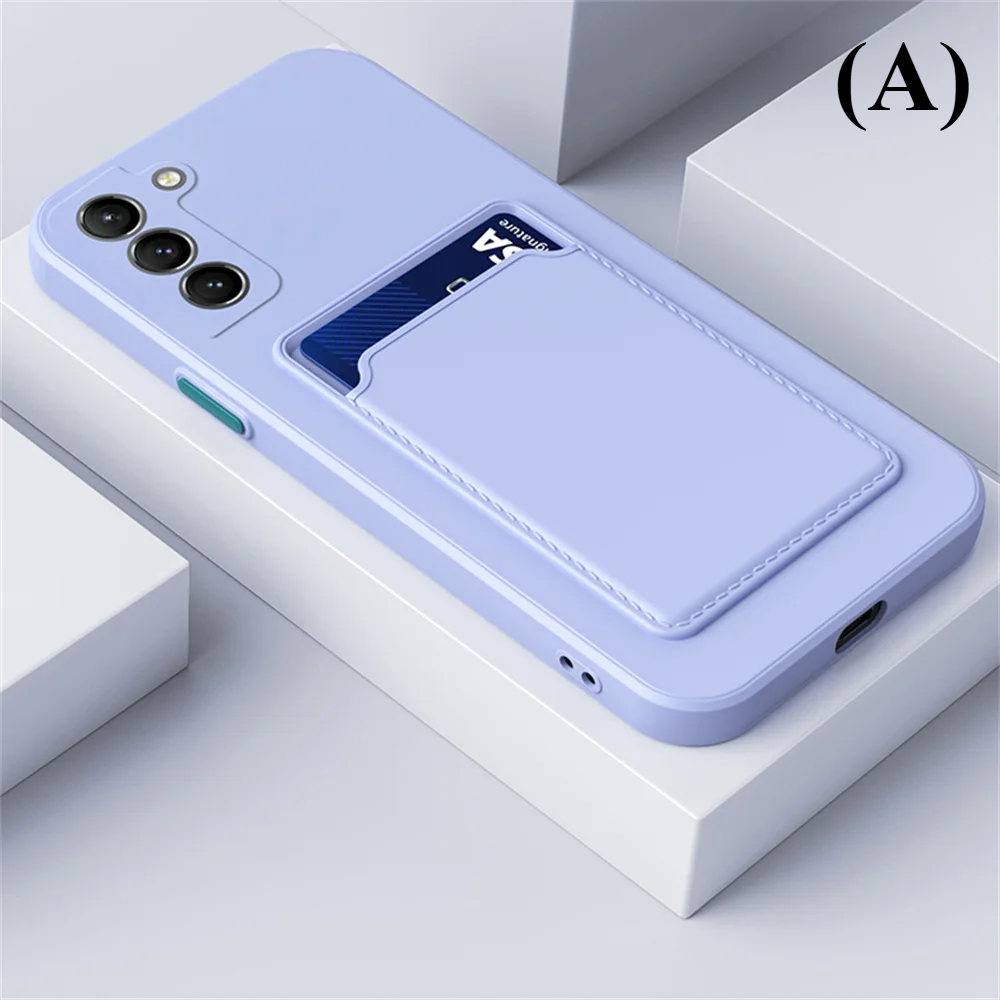 TPU Soft Silicone Card Slot Wallet Case – for Samsung Galaxy S24 Series - A - Purple / For - Phone Cases & Covers