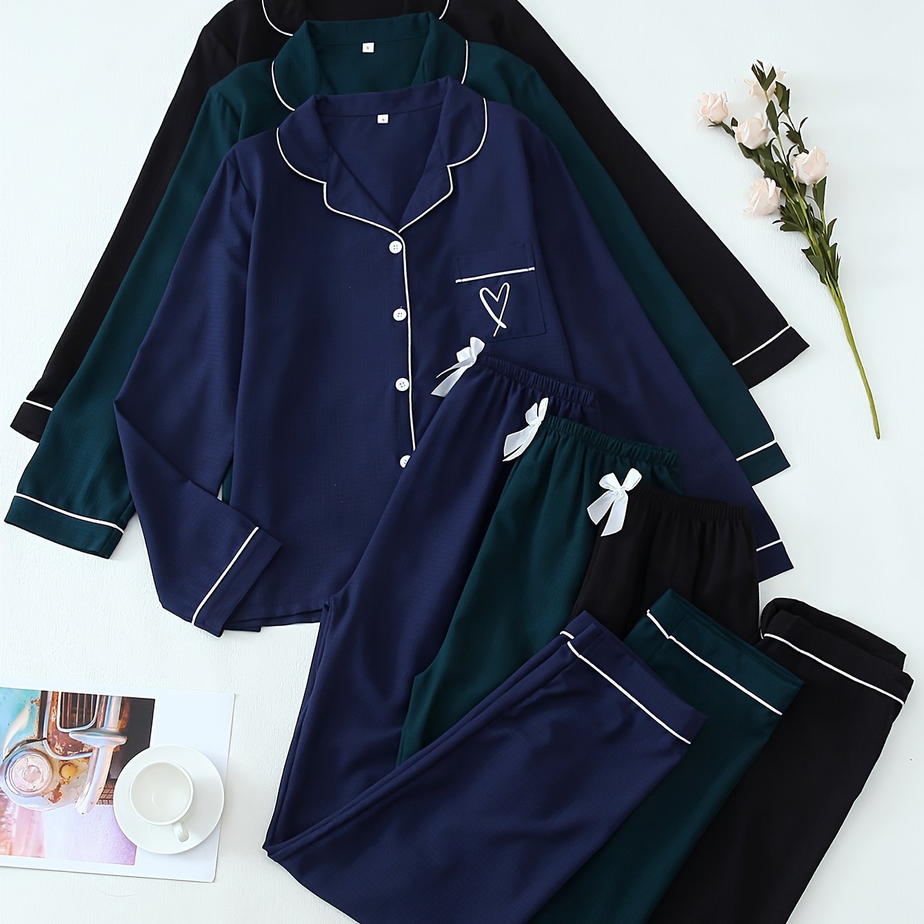 Women’s Heart Print Pajama Set by Snagg A Pajama