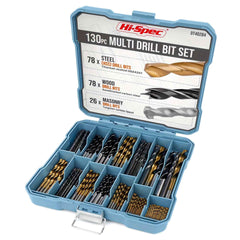 130 Pcs Heavy Duty HSS Drill Bit Set — 118° Twist Bits with Colour Coded Storage Box for Wood Metal & Plastic