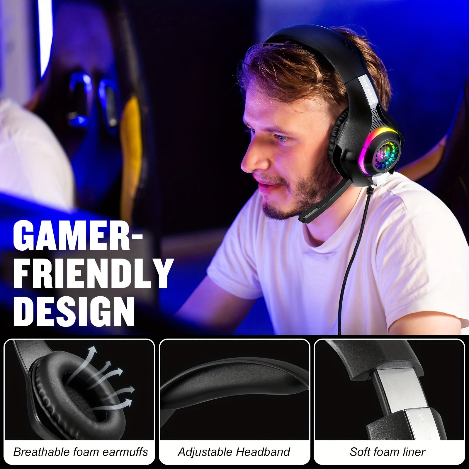 Gaming Headset with Noise Cancelling Microphone for PC, PS4, PS5 & Xbox by Snagg A Gaming Headset