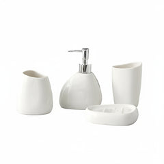 4 Piece White Ceramic Bathroom Set by Snagg A Bathroom Set