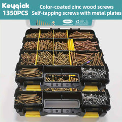 1350 Pcs Wood & Metal Screw Kit — M3.5/M4/M5 - M3.5 M4 M5 410 screws - 1350pcs - Power Tools Gadget