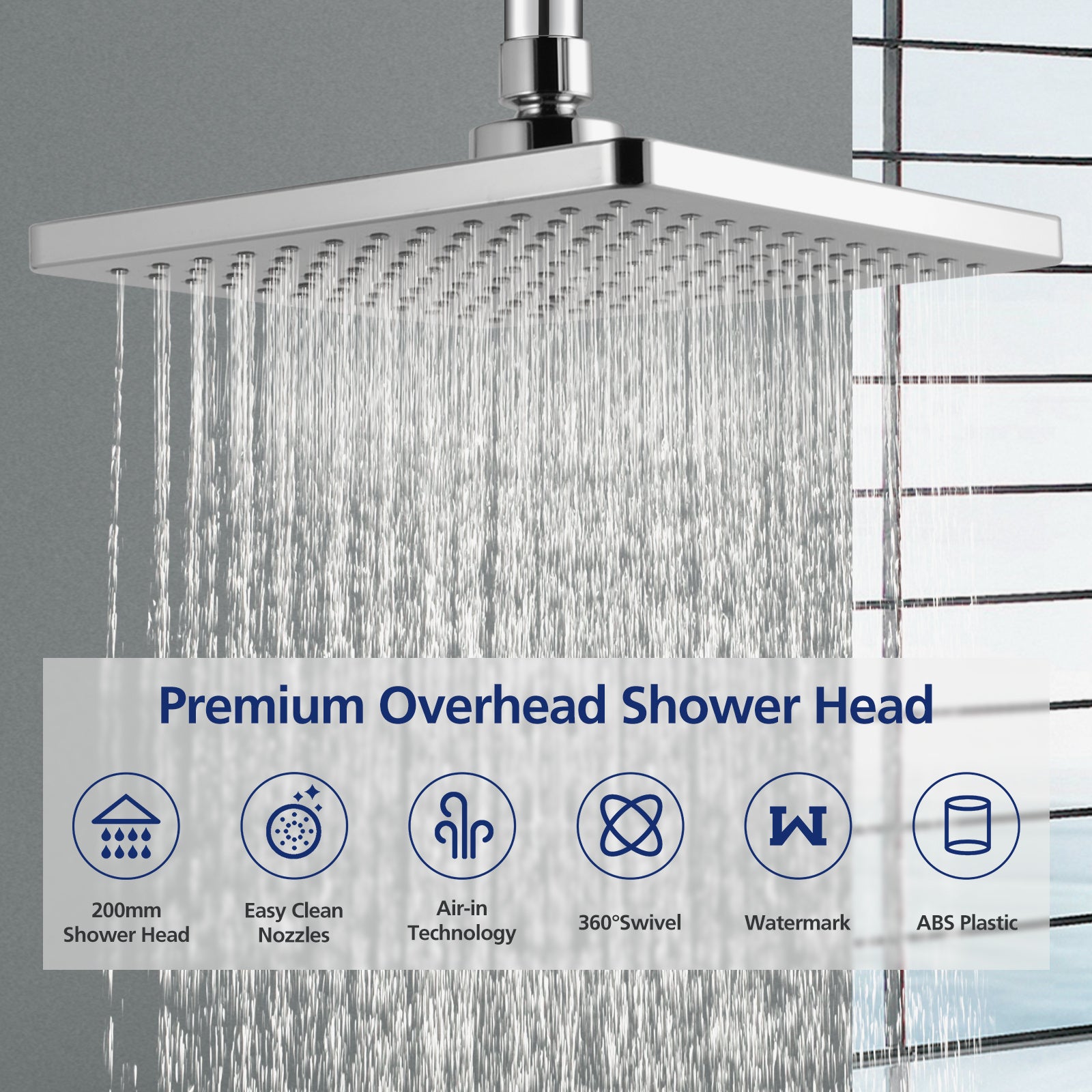 Chrome Rain Shower Head Set by Snagg A Shower Head
