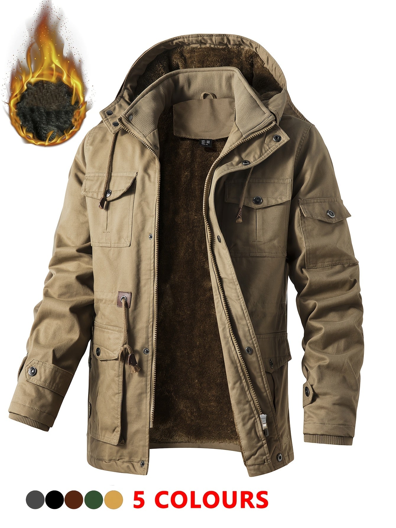 Heavyweight Winter Jacket with Detachable Hood by Snagg A Jacket