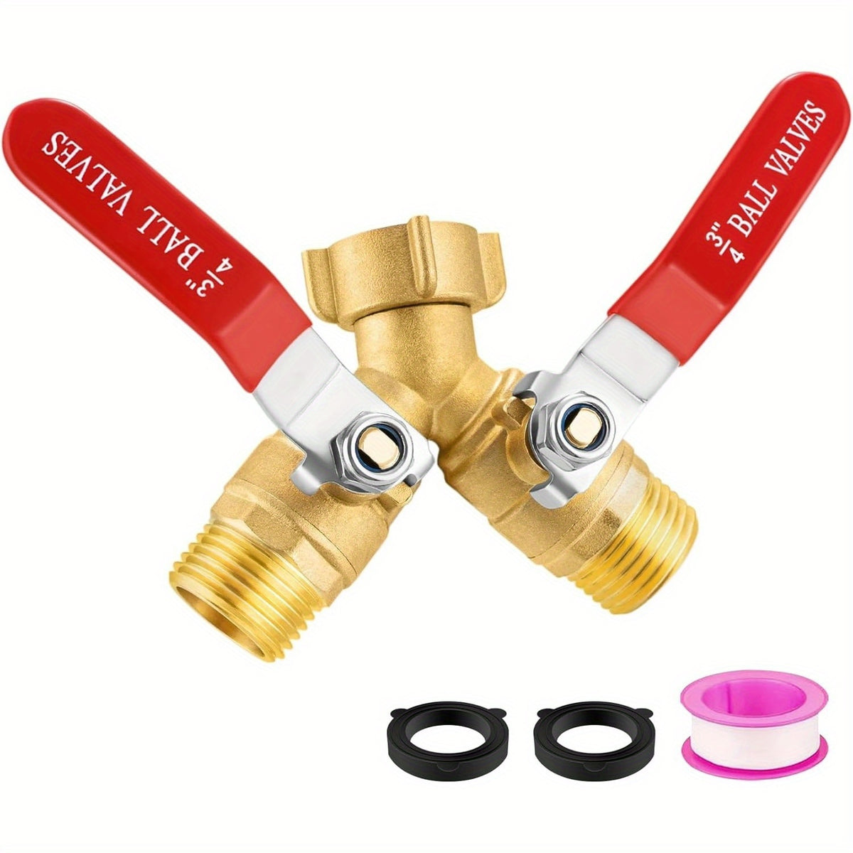 Brass Y-Valve Garden Hose Splitter – 3/4" by Snagg A Valve