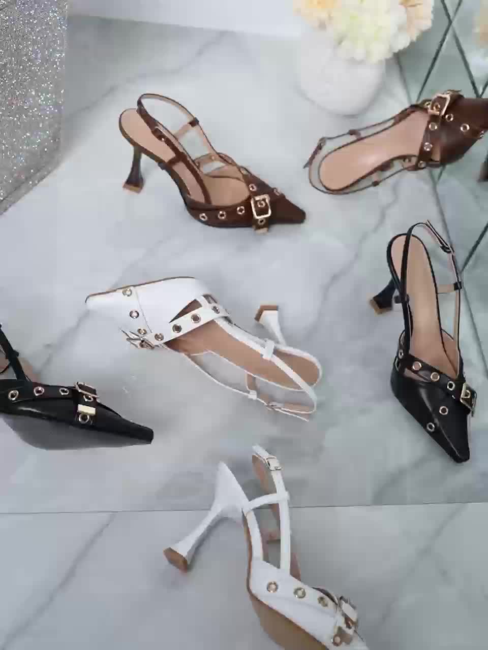 Women’s Buckle Strap Stiletto Sandals by Snagg A Shoes