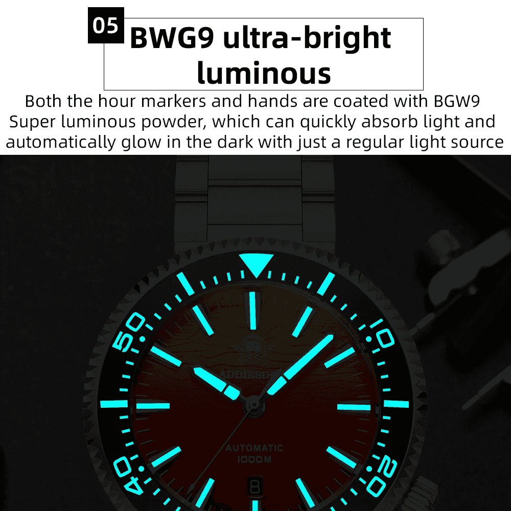 Automatic Classic Diver’s Watch – Sapphire Crystal Ceramic Bezel BGW9 Luminous “Fire Cloud” Dial - Men’s Watches