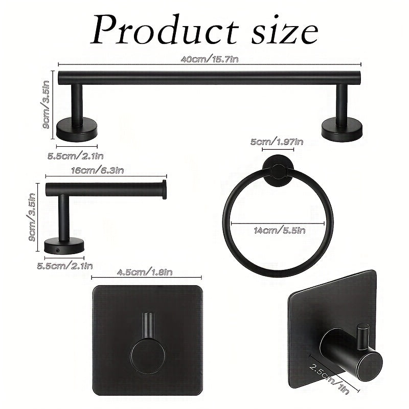 10-Piece Stainless Steel Bathroom Accessories Set by Snagg A Hook