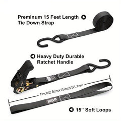 4pcs Heavy Duty Ratchet Straps by Snagg A Ratchet Strap