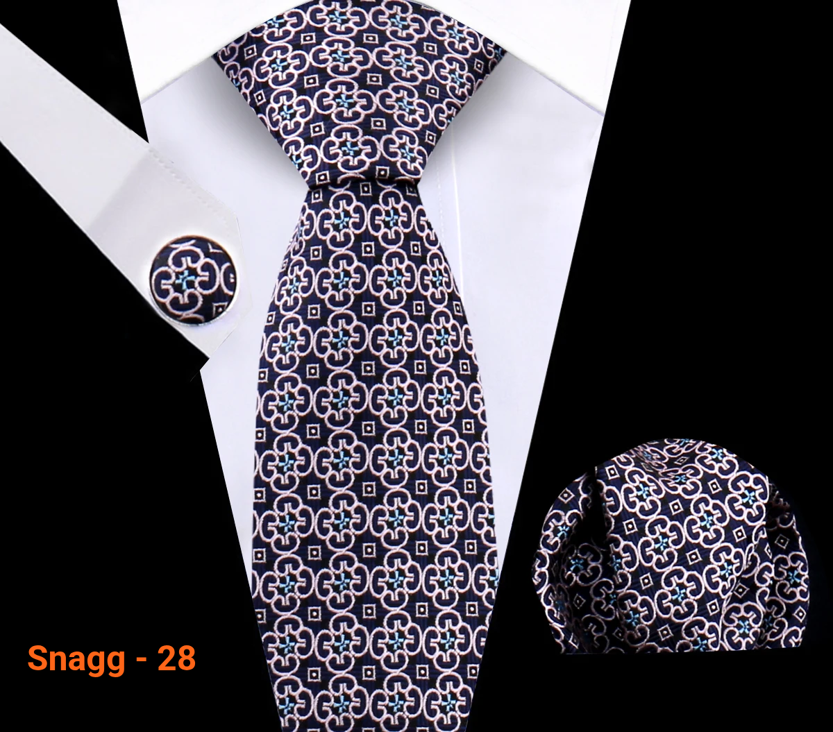 Classic Plaid Tie Set for Men - Necktie with Matching Pocket Square & Cufflinks - Snagg - 28 - Others In Fashion
