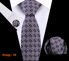 Classic Plaid Tie Set for Men - Necktie with Matching Pocket Square & Cufflinks - Snagg - 28 - Others In Fashion