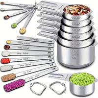 Measuring Cup & Spoon Set Stainless Steel Precision Tools by Snagg A Measuring Set