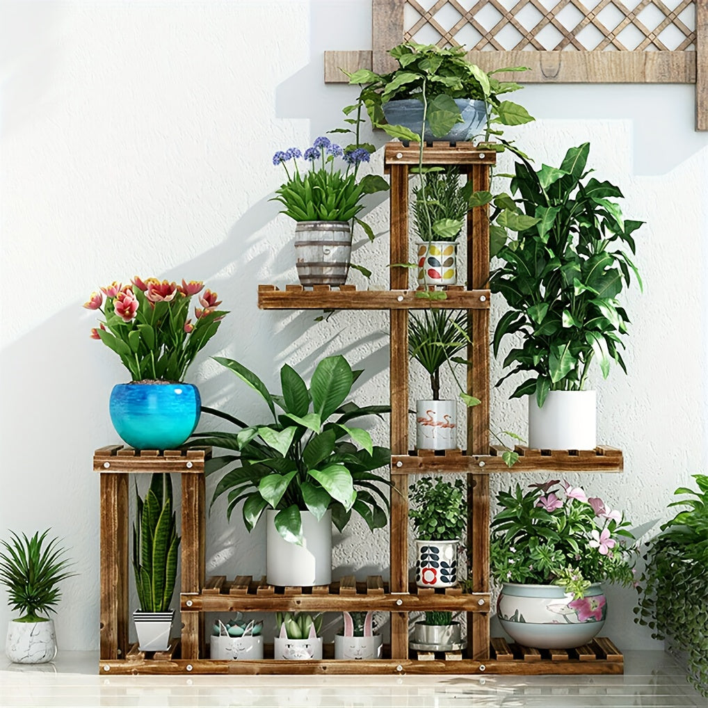 6 Tier Wooden Plant Stand Rack by Snagg A Rack