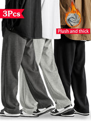 3pcs Men’s Fleece-Lined Track Pants - SnaggIt