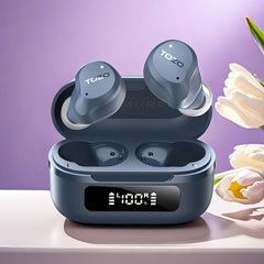 AI Smart Wireless Earbuds | ENC Noise Cancelling In-Ear Headphones (59H Battery, LED Display) by Snagg An EarBud