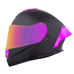 Dual Visor Flip Up Full Face Helmet with Quick Release Buckle by Snagg A Motorcycle Helmet
