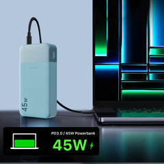 45W Fast-Charge Power Bank - 20,000mAh High Capacity