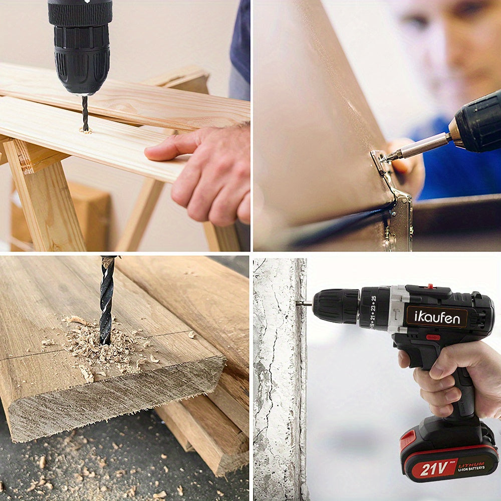 21V Cordless Electric Drill Set