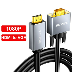 HDMI to VGA Cable Adapter 1080P – Male to Male Video & Audio Converter for Projector, Monitor, Laptop & PC