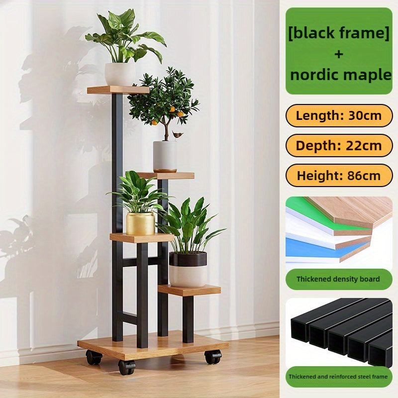 Modern Metal Plant Stand with Wheels by Snagg A Rack