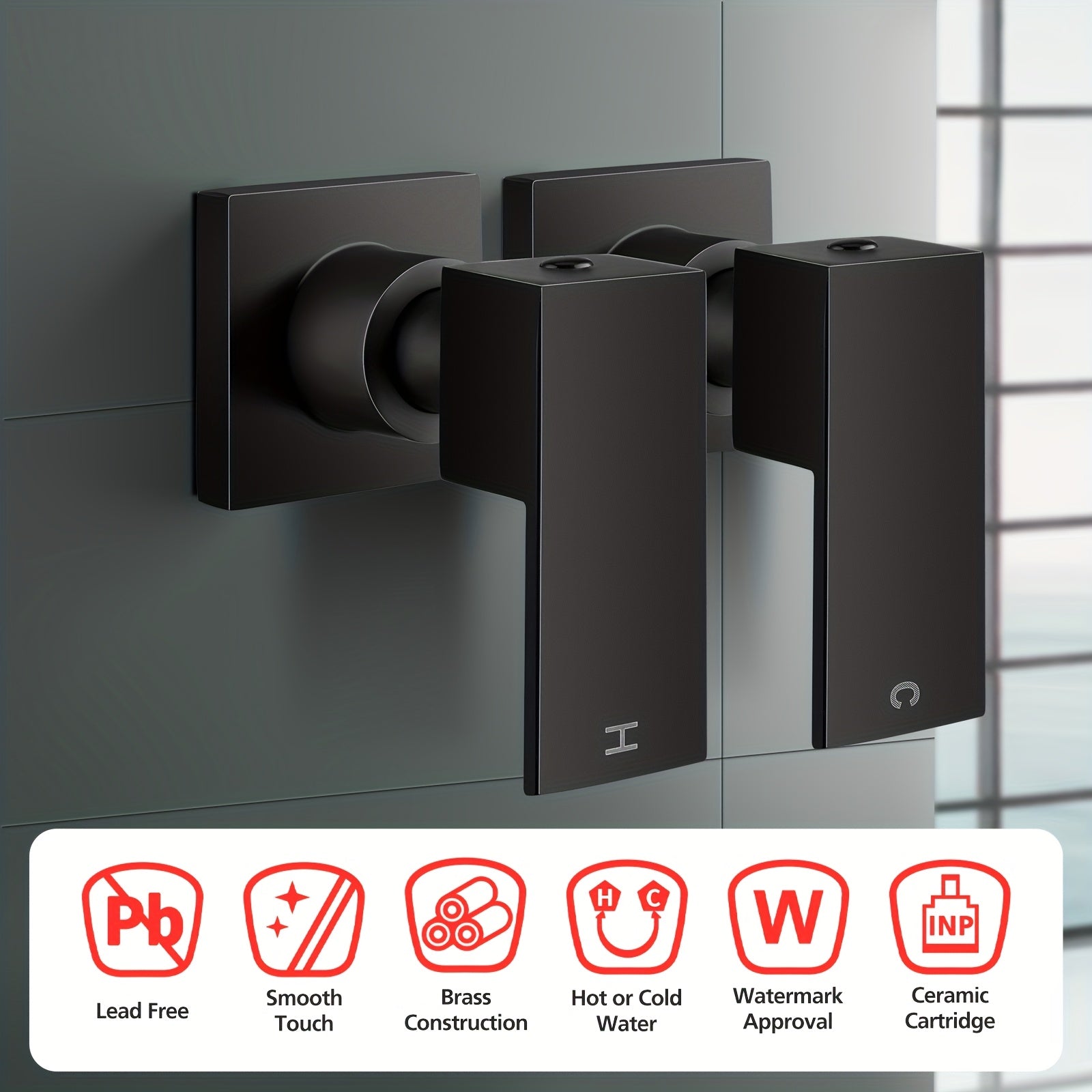 Wall Mounted Twin Shower Taps – Hot & Cold Mixer by Snagg A Tap
