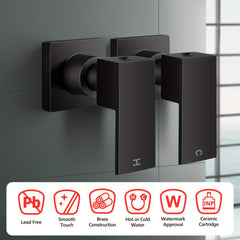 Wall Mounted Twin Shower Taps – Hot & Cold Mixer by Snagg A Tap