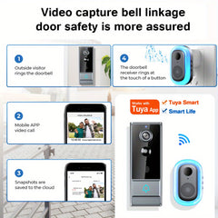 HD Wireless Video Doorbell 720P Resolution with Two-Way Audio by Snagg A Doorbell Camera