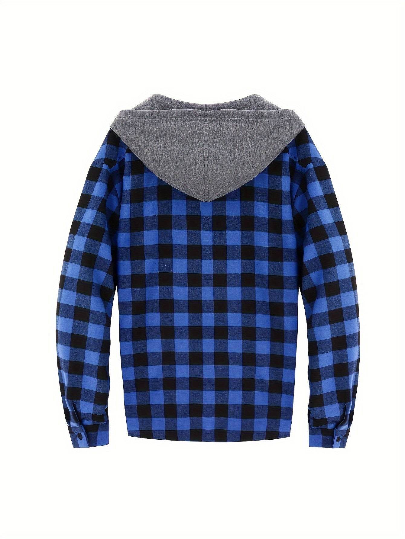 3pcs Men’s Hooded Plaid Flannel Shirts - SnaggIt