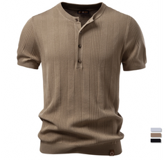 Men's New Henley Neck T-Shirt | Lightweight Summer Social & Daily Top