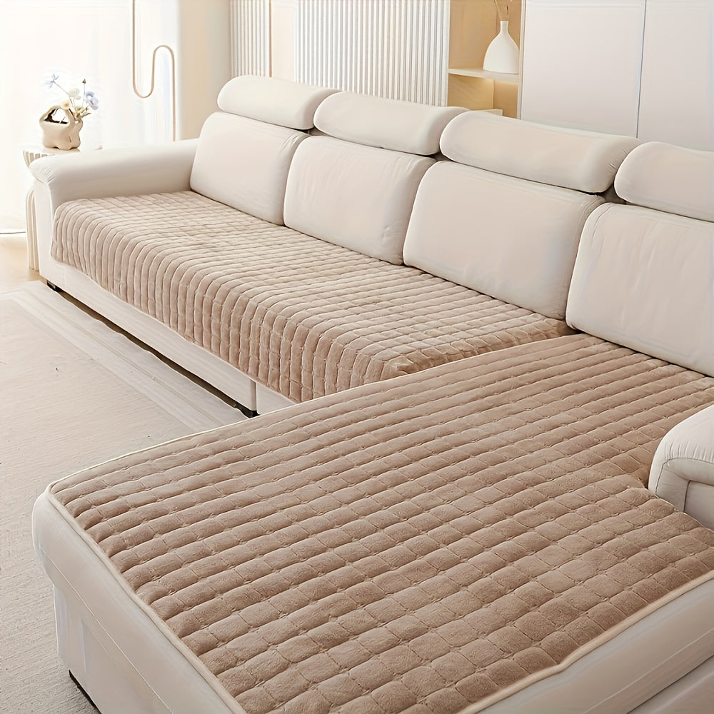 2pcs Elegant Quilted Flannel Sofa Cover Set by Snagg A Sofa Cover