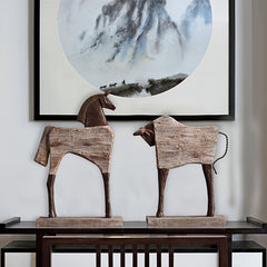 Vintage Resin Horse & Bull Figurines by Snagg A Sculpture