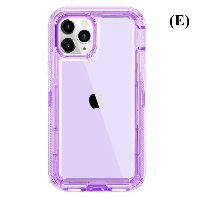 Clear Transparent Shockproof Armor Case - For iPhone 16 Series - E - Lavender / 16Pro - Phone Cases & Covers