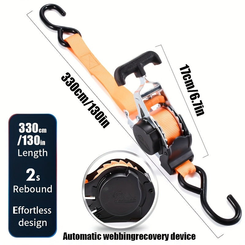 Heavy Duty Retractable Cargo Straps by Snagg A Ratchet Strap