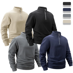 Men’s Thicker Fleece Sweatshirt | Autumn/Winter Half-Zip Thermal Pullover