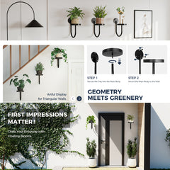 3pcs Black Wall Plant Holders by Snagg A Wall Planter