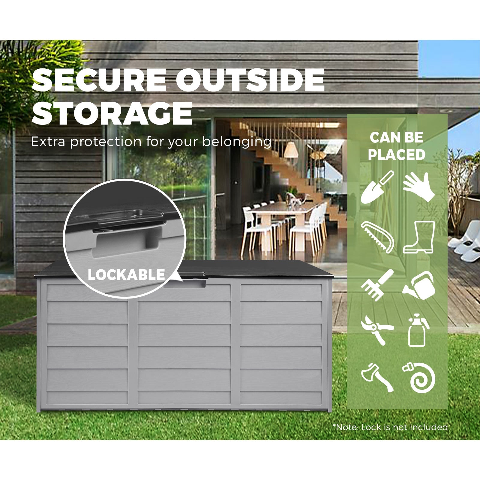 290L Outdoor Lockable Garden Storage Box by Snagg A Box
