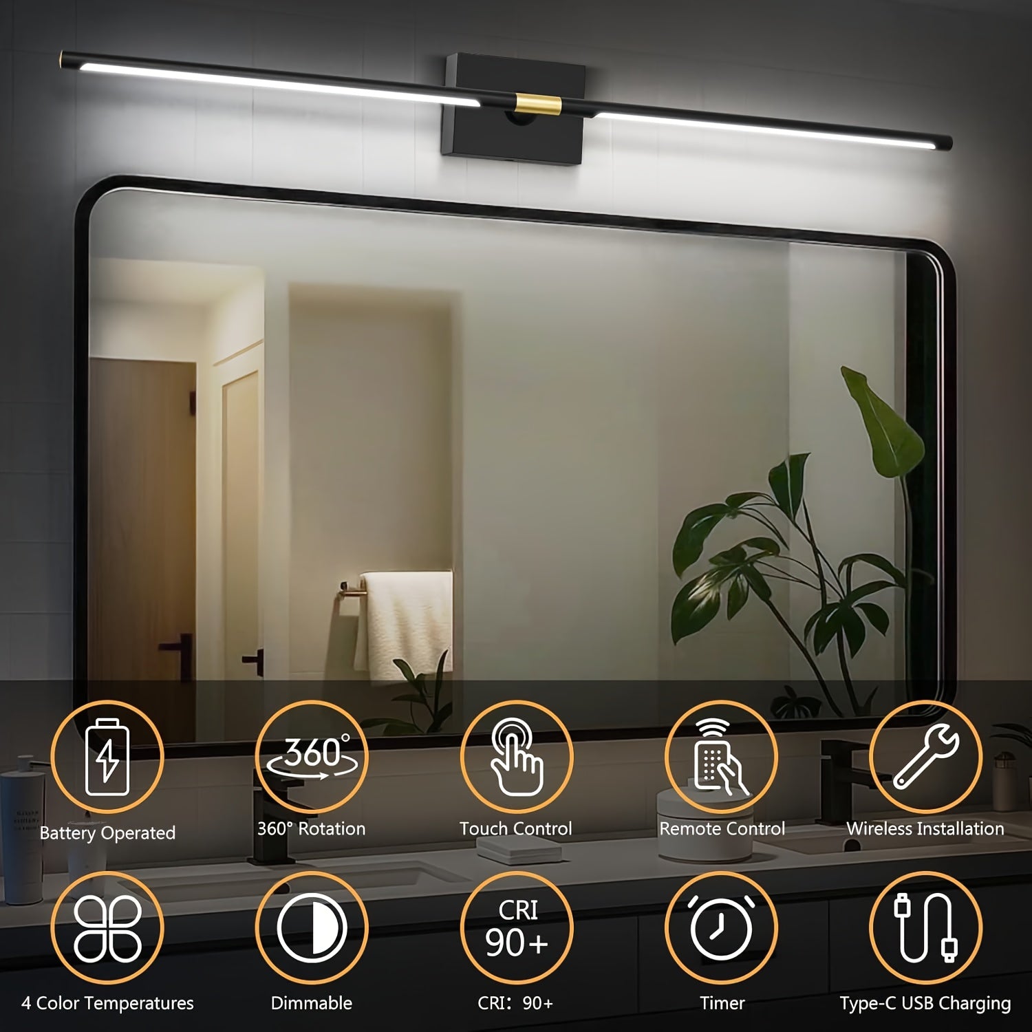 31.5" Wireless LED Wall Lamp – 360° Rotatable by Snagg A Wall Light