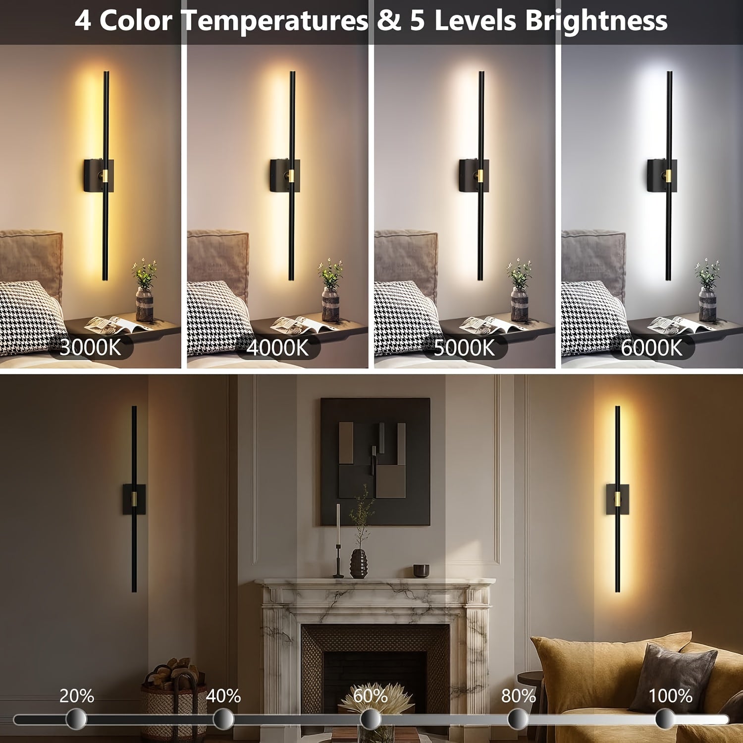 31.5" Wireless LED Wall Lamp – 360° Rotatable by Snagg A Wall Light