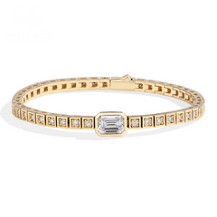 Emerald Cut Moissanite Tennis Bracelet - Bracelets
