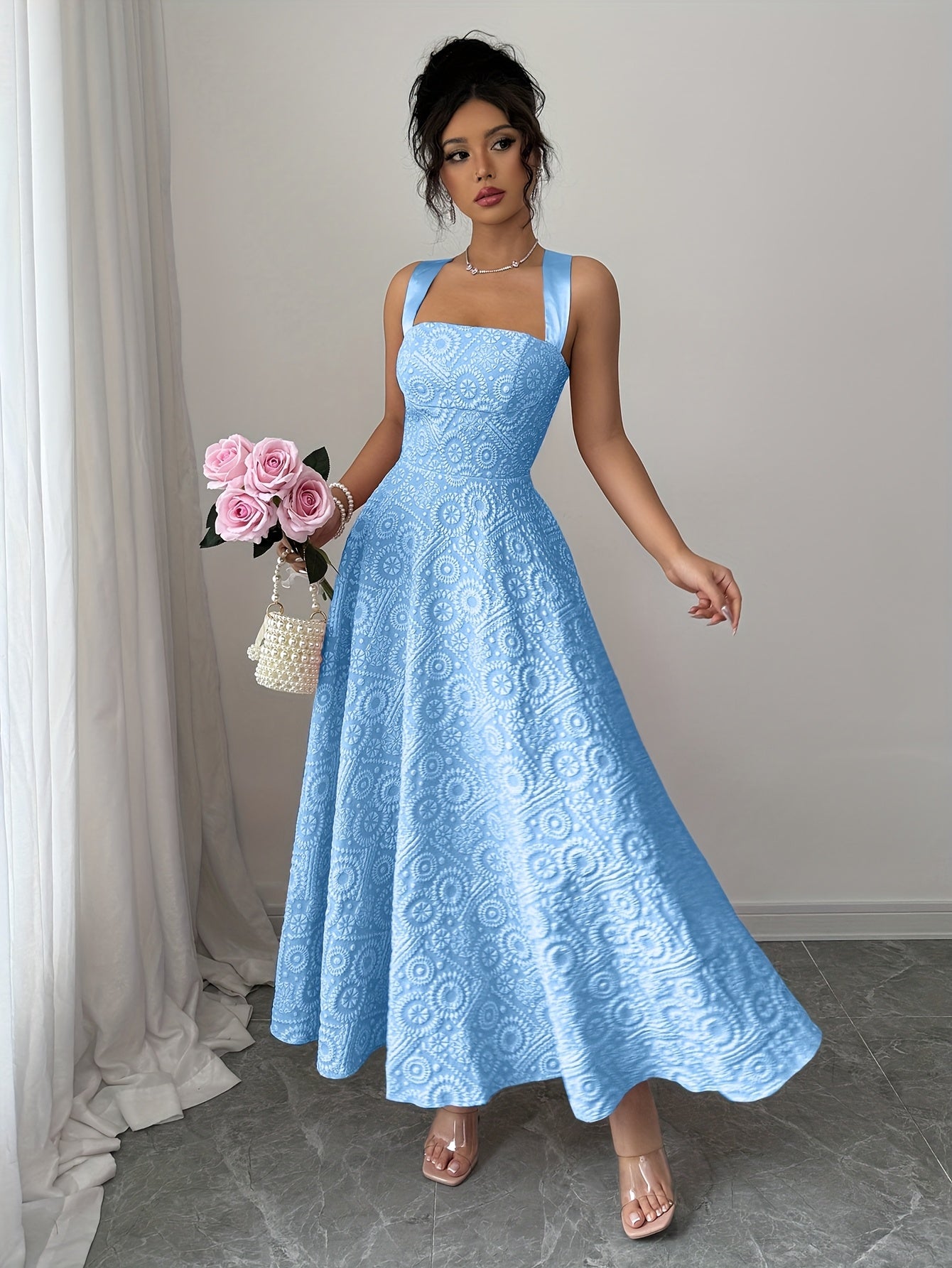 Elegant Sleeveless Maxi Dress with Tie-Back by Snagg A Dress